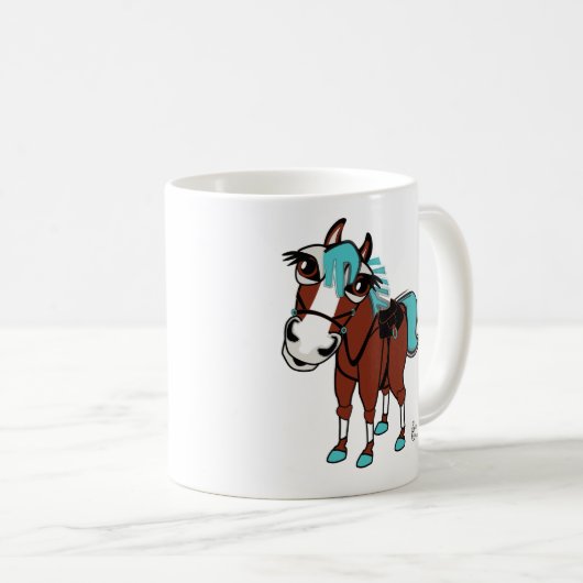 Mug illustration de cheval aucun texte (Devant droit)
