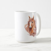 Mug Illustration de cheval floral (Devant droit)