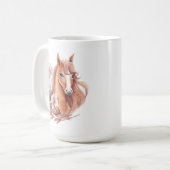 Mug Illustration de cheval floral (Devant gauche)