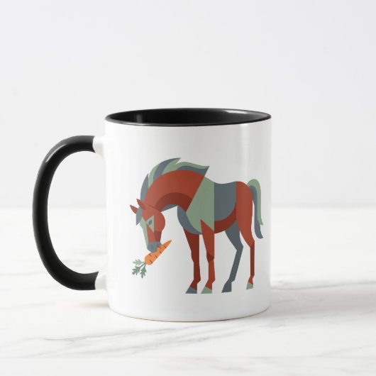 Mug Illustration de cheval géométrique mangeant une ca (Gauche)