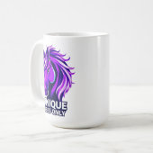 Mug Illustration de cheval violet vibrant (Devant gauche)