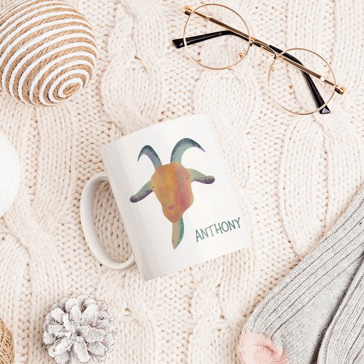 Mug Illustration de chèvre peinte moderne personnalisé