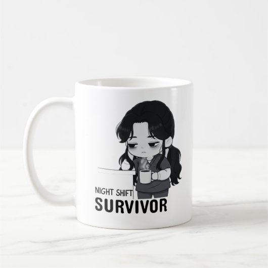 Mug Illustration de chibi infirmière identifiable surv (Gauche)