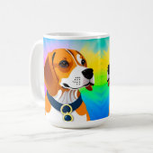 Mug 🐶 Illustration de chien Beagle de dessin animé 🐶 (Devant gauche)