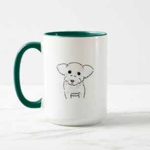 Mug Illustration de chien blanc mignon dessiné à la ma