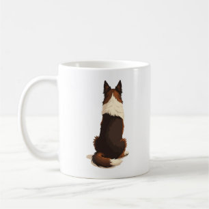 Mug Illustration de chien Border Collie vintage de dos