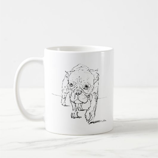 Mug illustration de chien Bouledogue français mign (Gauche)