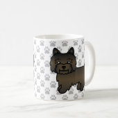 Mug Illustration de chien Cairn Terrier Bringé foncé & (Devant droit)