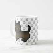 Mug Illustration de chien Cairn Terrier Bringé foncé & (Devant gauche)