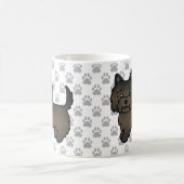 Mug Illustration de chien Cairn Terrier Bringé foncé & (Centre)
