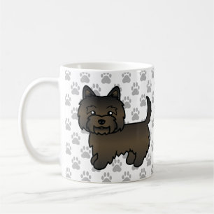 Mug Illustration de chien Cairn Terrier Bringé foncé &