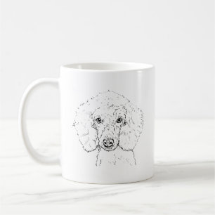 Mug Illustration de chien caniche mignon, dessinée à l