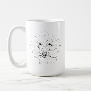 Mug Illustration de chien caniche mignon, dessinée à l