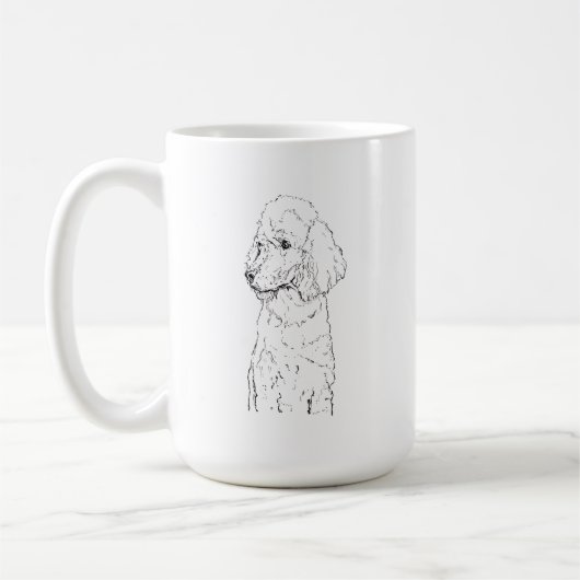 Mug Illustration de Chien Caniche Standard - Art à l'E (Gauche)