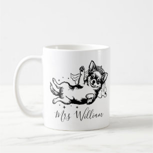 Mug Illustration de chien Chihuahua, nom personnalisé