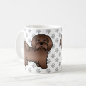 Mug Illustration de chien de dessin mignon au chocolat (Devant gauche)