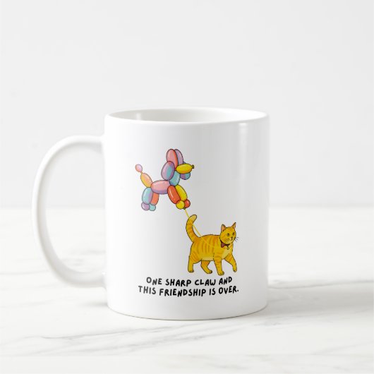 Mug Illustration de chien et chat en ballon  (Gauche)