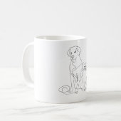 Mug Illustration de chien et de chat en ligne tracée à (Devant gauche)