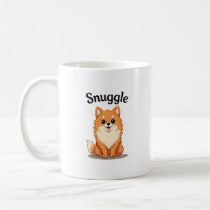 Mug Illustration de chien mignon Pomeranian câlin vint