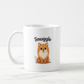 Mug Illustration de chien mignon Pomeranian câlin vint
