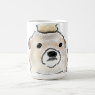 Mug Illustration de chien mignonne à tête de beurre de