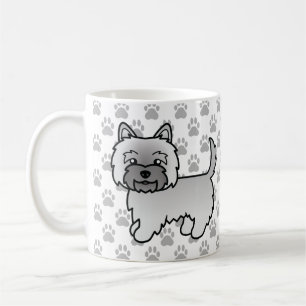 Mug Illustration de chien Terrier Cairn Gris & Pattes