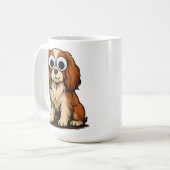 Mug Illustration de chiot aux yeux globuleux mignons (Devant gauche)