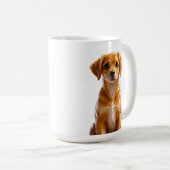Mug Illustration de chiot brun mignon (Devant droit)