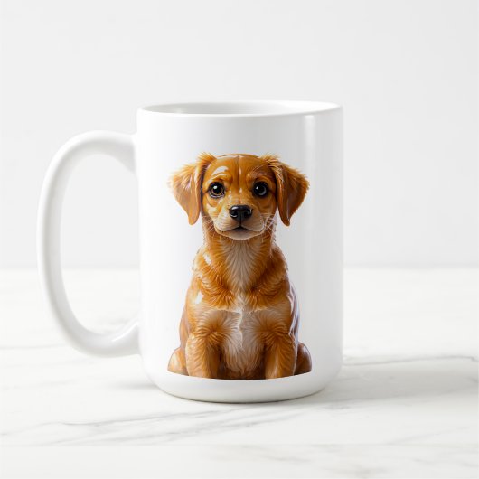 Mug Illustration de chiot brun mignon (Gauche)