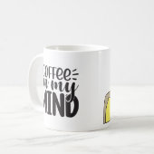 Mug Illustration de citation de buveur de café mignon (Devant gauche)