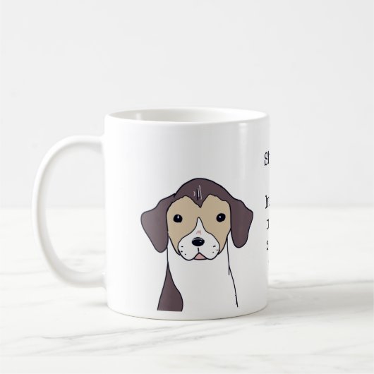 Mug Illustration de citation de café drôle de chien Be (Gauche)