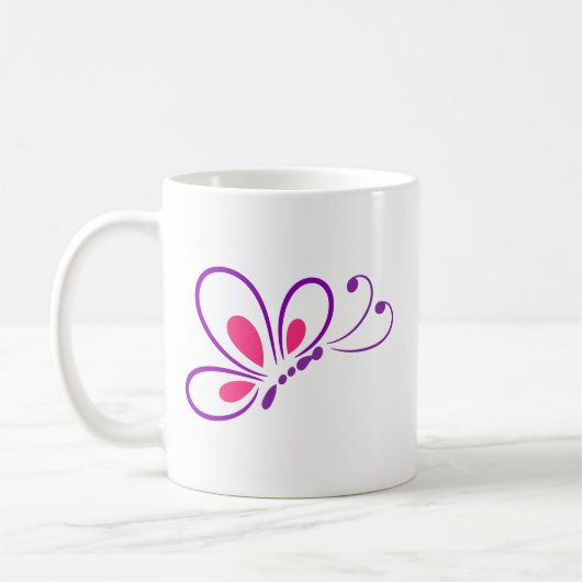 Mug Illustration de contour de papillon | Art linéaire (Gauche)
