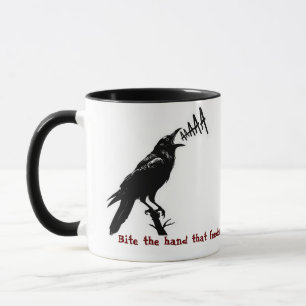Mug Illustration de corbeau noir - Conception d'art de