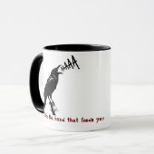 Mug Illustration de corbeau noir - Conception d'art de (Devant gauche)