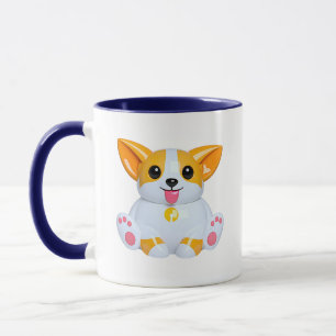 Mug Illustration de Corgi Mignon Orange Brillante