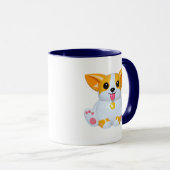 Mug Illustration de Corgi Mignon Orange Brillante (Devant droit)