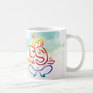 Mug Illustration de couleur d'aquarelle Ganesha et de