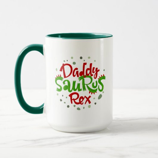 Mug Illustration de Daddy Saurus Rex (Gauche)