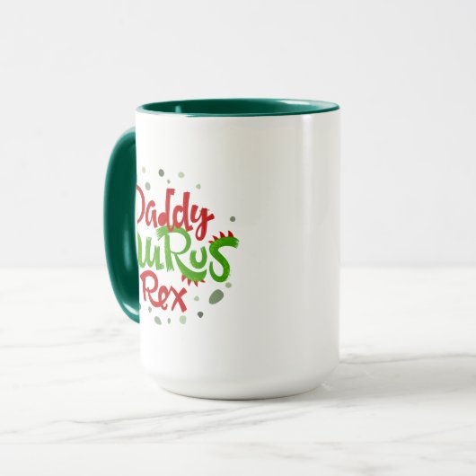 Mug Illustration de Daddy Saurus Rex (Devant gauche)