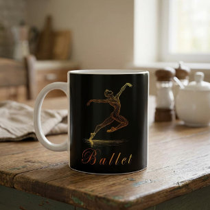 Mug Illustration de danseuse de ballet élégante en lig