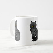 Mug Illustration de dessin animé de chat persan à mant (Devant gauche)