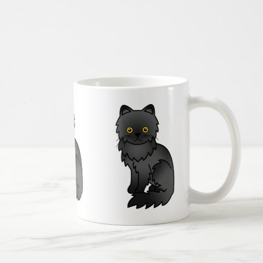 Mug Illustration de dessin animé de chat persan à mant (Droite)