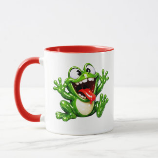 Mug Illustration de dessin animé de grenouille drôle