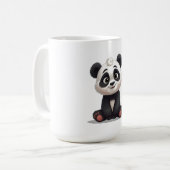 Mug Illustration de dessin animé d'ours panda assis (Devant gauche)