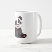 Mug Illustration de dessin animé d'ours panda assis (Devant droit)