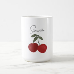 Mug Illustration de deux cerises rouges | Art de fruit