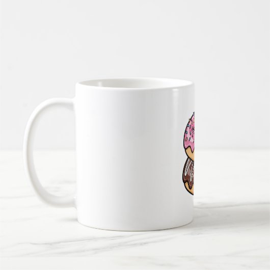 Mug Illustration de donuts empilés Kawaii mignons (Gauche)