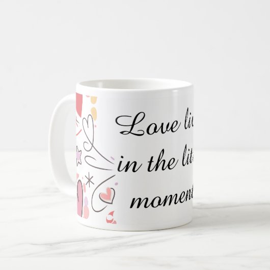 Mug Illustration de doodle d'amour enjoué (Devant gauche)