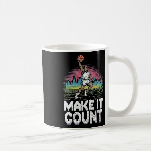 Mug Illustration de dunk squelette de style 80s à fair (Droite)