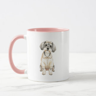 Mug Illustration de Fille de Mini Schnauzer Chien